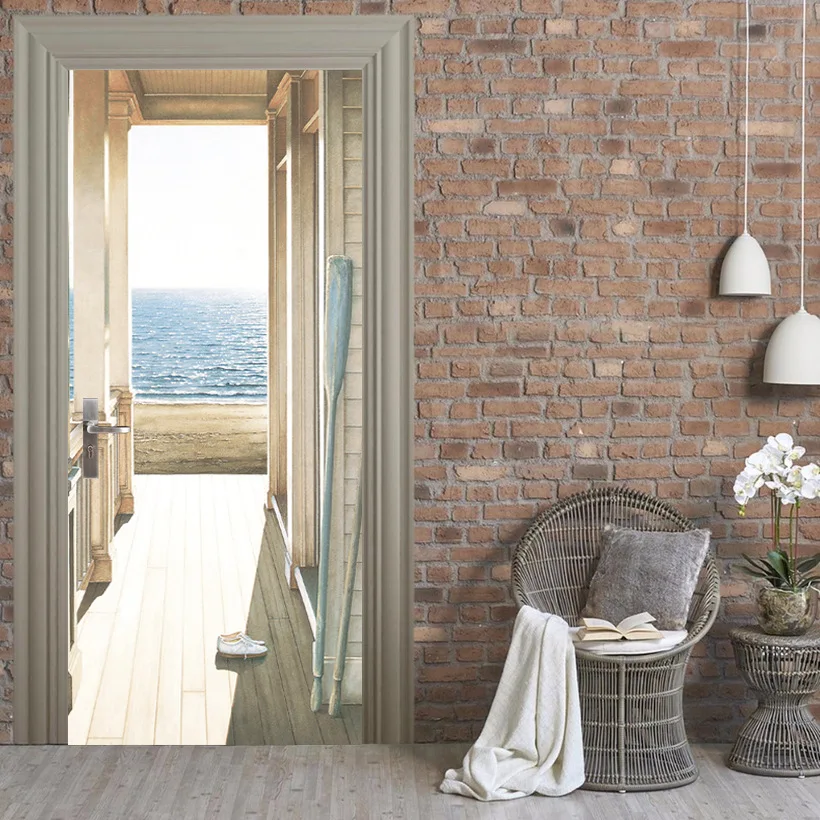 3D Building Blocks Door Wall Mural Stickers Removable Decals for Home Decor