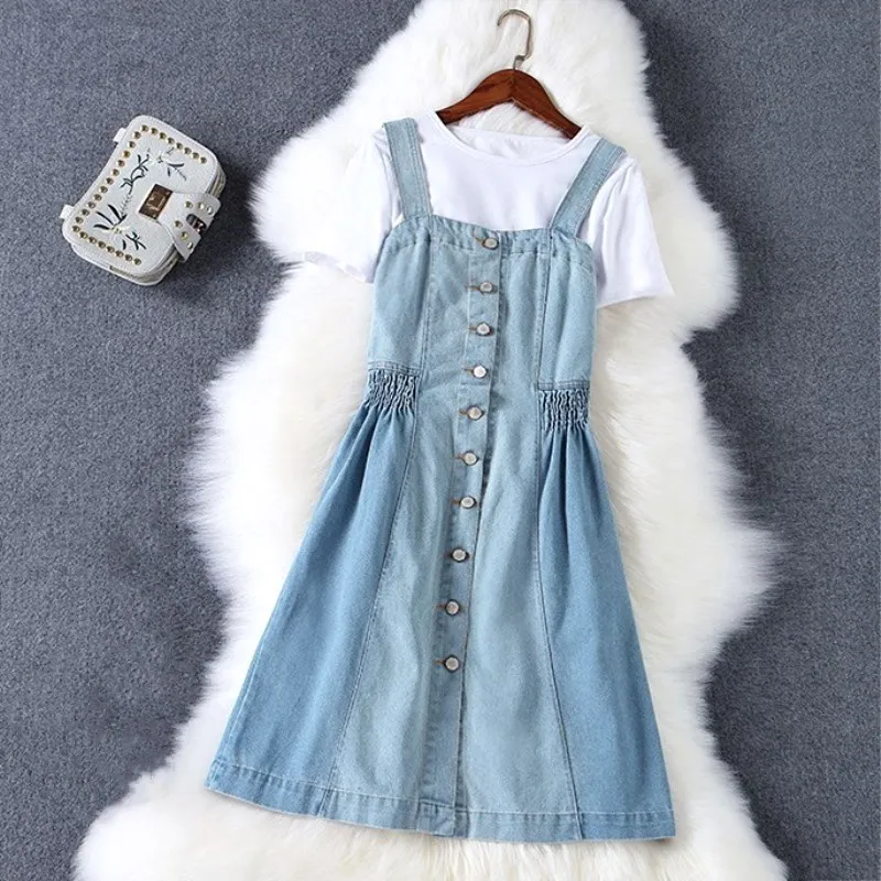 Fashion 2019 Women Summer Dress Suit Denim White Shirt Short Sleeve A-line Slim Dress Beach Casual Dress
Fashion 2019 Women Summer Dress Suit Denim White Shirt Short Sleeve A-line Slim Dress Beach Casual Dress