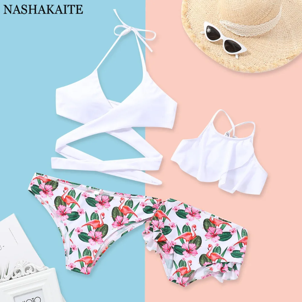 NASHAKAITE Matching Swimsuit Summer Beach Holiday Simple Beachwear Back Bandage Flamingo Floral Bikini Set Mommy and me Swimsuit
NASHAKAITE Matching Swimsuit Summer Beach Holiday Simple Beachwear Back Bandage Flamingo Floral Bikini Set Mommy and me Swimsuit