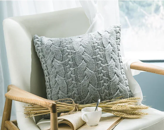 UF.BEMO Cushion Cover Cable Knit Square Sofa Pillow Cover Grey Pillow Case 45*45cm for Home,Bed,Office,Car 18“
UF.BEMO Cushion Cover Cable Knit Square Sofa Pillow Cover Grey Pillow Case 45*45cm for Home,Bed,Office,Car 18“