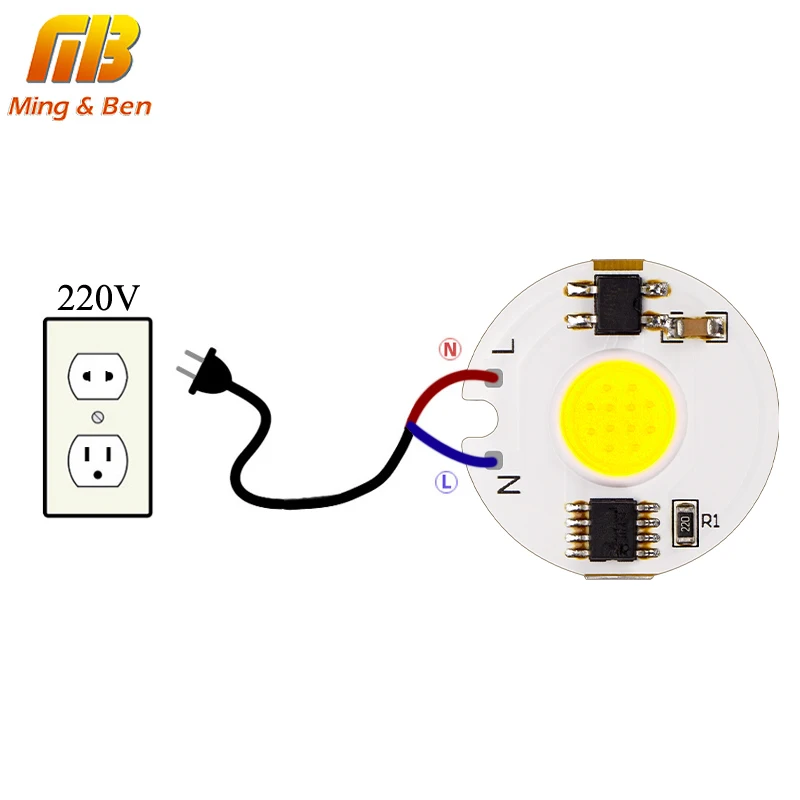 Светодиодный светильник COB 5 шт. 12 Вт 9 7 3 220 В переменного тока|led white chip|ic smartic led |