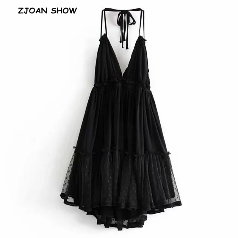 2019 New Bohemian Spliced Lace hem Lacing up Halter Spaghetti Strap Dress Black Beige Woman Backless Strappy Ball Gown Dresses
2019 New Bohemian Spliced Lace hem Lacing up Halter Spaghetti Strap Dress Black Beige Woman Backless Strappy Ball Gown Dresses