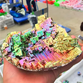 1pcs Bismuth 100% natural stone decoration Bismuth Metal crystal Beautiful Natural Antimony ore specimen for art collection
1pcs Bismuth 100% natural stone decoration Bismuth Metal crystal Beautiful Natural Antimony ore specimen for art collection