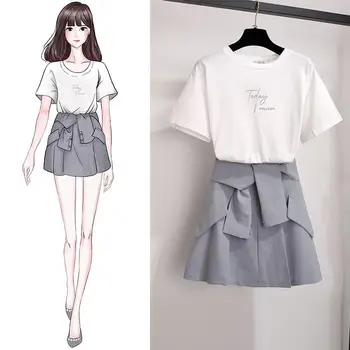 2019 summer women's casual wear new skirt & white O neck sweatshirt print top loose two-piece outfit girl clothes vestidos
2019 summer women's casual wear new skirt & white O neck sweatshirt print top loose two-piece outfit girl clothes vestidos