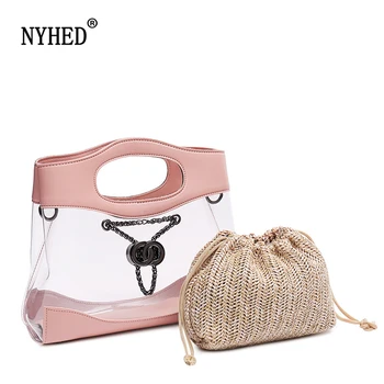 NYHED Transparent Bag Women Fashion 2 In 1 Jelly Handbags Female Sling Shoulder Bag
NYHED Transparent Bag Women Fashion 2 In 1 Jelly Handbags Female Sling Shoulder Bag