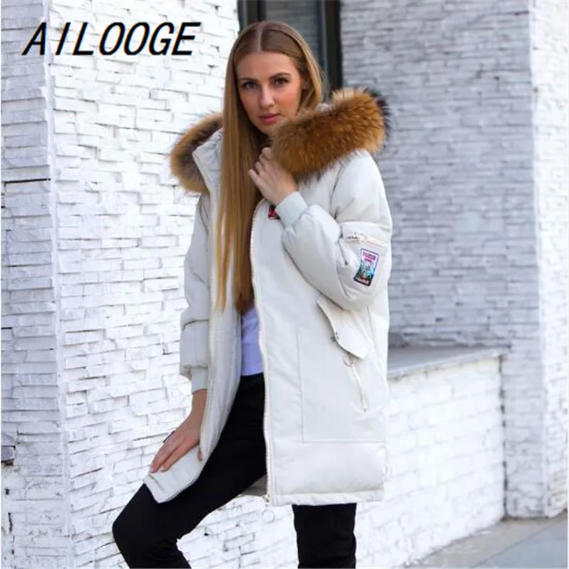 AILOOGE Female Jacket Large Real Raccoon Fur Winter Jacket Women 2018 Warm Thicken Hood Winter Coat Women's Cotton Down Parka
AILOOGE Female Jacket Large Real Raccoon Fur Winter Jacket Women 2018 Warm Thicken Hood Winter Coat Women's Cotton Down Parka