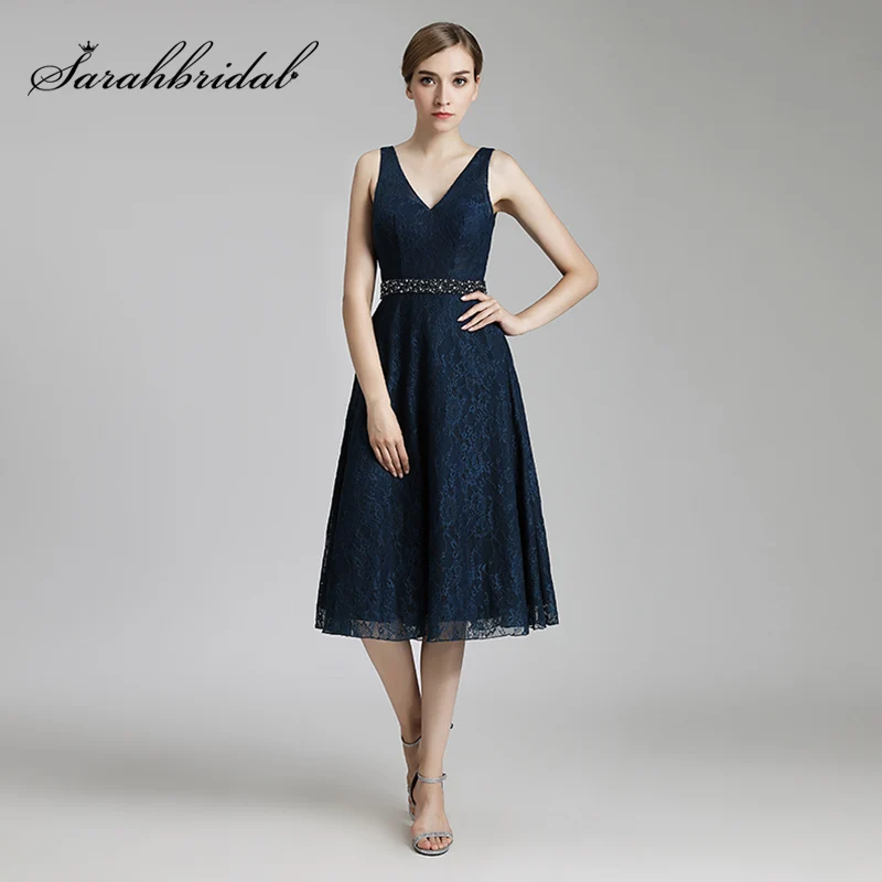 Simple Short Evening Dresses Party Gown Lace V-Neck Prom Dress with Beading Sashes Formal Women Tea Length Fashion Dress OL514
Simple Short Evening Dresses Party Gown Lace V-Neck Prom Dress with Beading Sashes Formal Women Tea Length Fashion Dress OL514