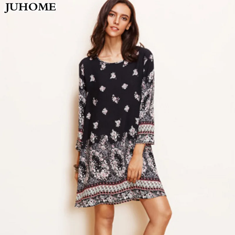 high quality brand clothing runway dresses 2018 women long sleeve maxi flower print dress large size hippie boho beach Lady robe
high quality brand clothing runway dresses 2018 women long sleeve maxi flower print dress large size hippie boho beach Lady robe
