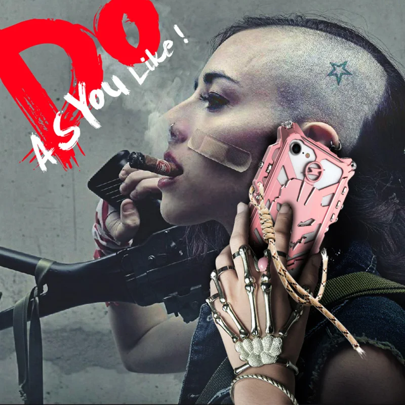 Armored heavy metal shock drop resistance protective shell phone cover for font b iphone b font