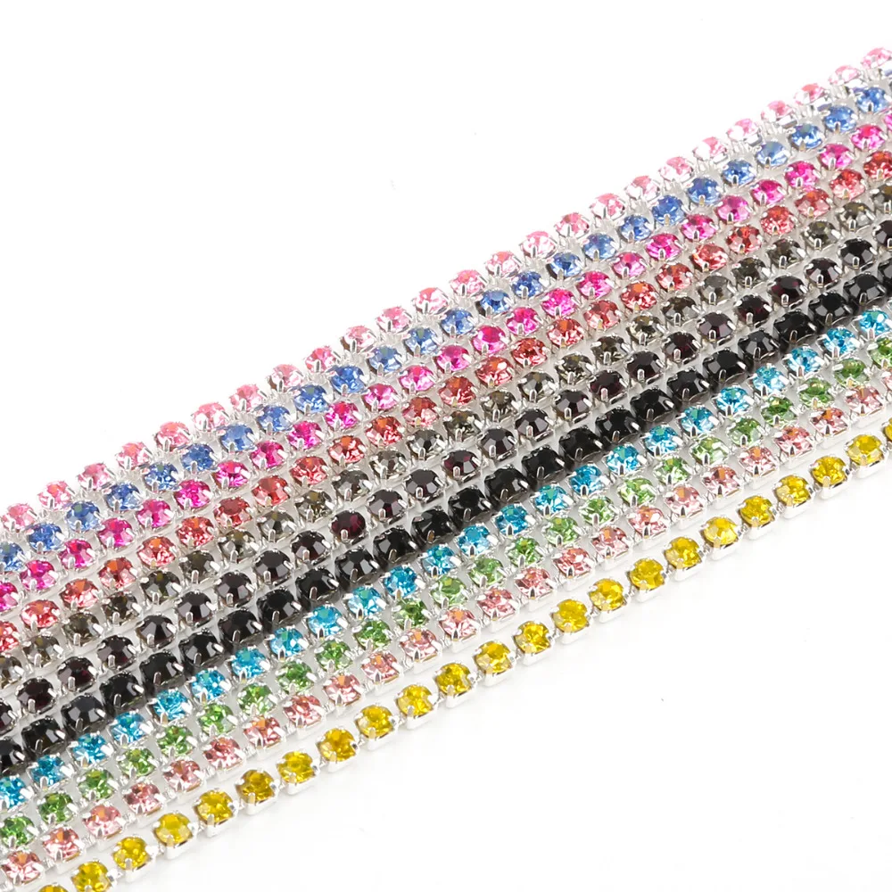 3.0MM Colorful Rhinestone Cup Chain Fine AB Claw Rhinestones DIY Silver Base Crystal Accessories for Party Dinner Dress Shoes
3.0MM Colorful Rhinestone Cup Chain Fine AB Claw Rhinestones DIY Silver Base Crystal Accessories for Party Dinner Dress Shoes