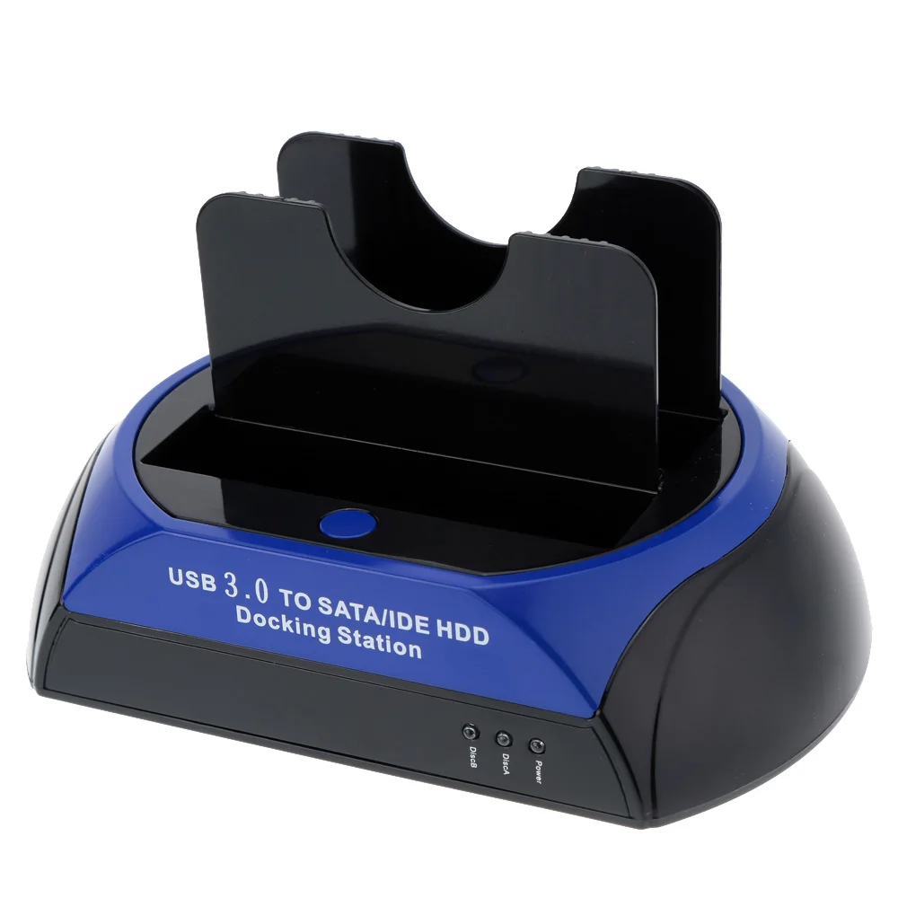 USB 3.0 Dual Standing Hard Disk Drive Dock Station for 2.5-3.5-inch SATA IDE HDD