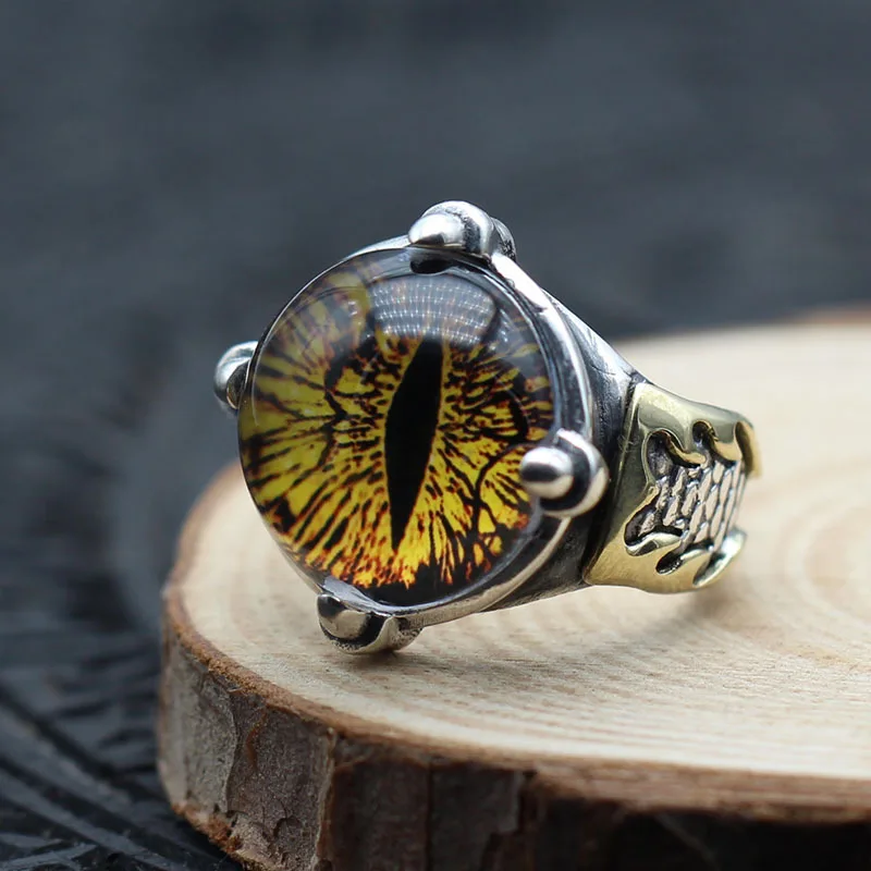 Pure 925 Sterling Silver Worn Mouth Ring Personality Mighty Eyes of Demons Men's Rings Vintage Thai Silver Fine Jewelry Gifts
Pure 925 Sterling Silver Worn Mouth Ring Personality Mighty Eyes of Demons Men's Rings Vintage Thai Silver Fine Jewelry Gifts