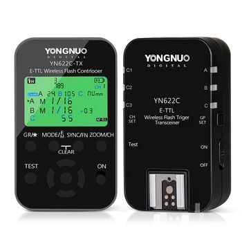 Yongnuo YN622C-TX Transmitter Controller + YN622C Transceiver Receiver Wireless E-TTL Flash Trigger Kit for Canon YN600EX-RT II
Yongnuo YN622C-TX Transmitter Controller + YN622C Transceiver Receiver Wireless E-TTL Flash Trigger Kit for Canon YN600EX-RT II