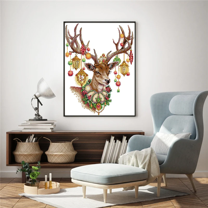 Antlers Patterns Animal Painting Counted Cross Stitch kit Printed on Canvas Embroidery DMC 11CT 14CT Chinese Needlework Set
Antlers Patterns Animal Painting Counted Cross Stitch kit Printed on Canvas Embroidery DMC 11CT 14CT Chinese Needlework Set