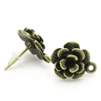 Zinc Based Alloy Ear Post Stud Earrings Findings Flower Antique Bronze W/ Loop 15mm x 14mm, Post/ Wire Size: (21 gauge), 50 PCs
Zinc Based Alloy Ear Post Stud Earrings Findings Flower Antique Bronze W/ Loop 15mm x 14mm, Post/ Wire Size: (21 gauge), 50 PCs
