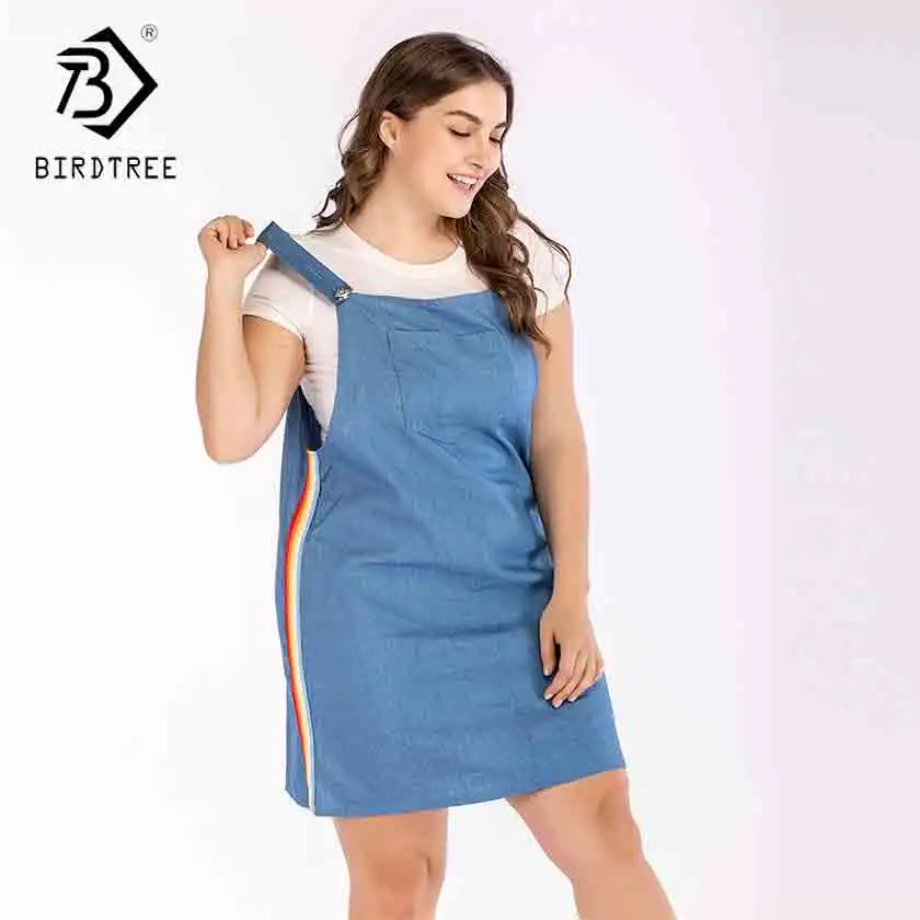 2019 New Women's Sleeveless Overalls Denim blue Colorful Side Stripe Big Pockets Dress Plus Size 4XL Sundress Vestido D93402X
2019 New Women's Sleeveless Overalls Denim blue Colorful Side Stripe Big Pockets Dress Plus Size 4XL Sundress Vestido D93402X