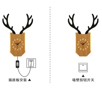 60x43cm European Classic Silent Wall Clock Cool Rural Wooden Deer Head Clock Wall Decoration Gift 
60x43cm European Classic Silent Wall Clock Cool Rural Wooden Deer Head Clock Wall Decoration Gift