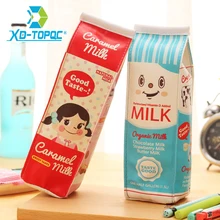 かわいい韓国ペンケース鉛筆バッグエミュレーションミルクペンケース創造文房具財布女の子のための送料無料(China)