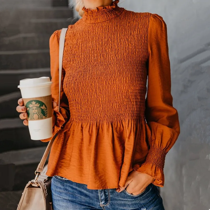 Fashion Turtle Neck Blouse Shirts Women Flare Sleeve Streetwear Tops Autumn Casual Blouses 2018 Blusa
Fashion Turtle Neck Blouse Shirts Women Flare Sleeve Streetwear Tops Autumn Casual Blouses 2018 Blusa