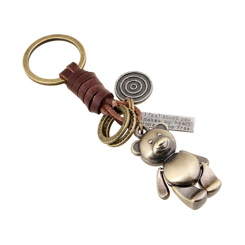 Vintage Keychain Key Rings Fashion Pendant Metallic Bear Cute Cartoon Leather Bag Accessories Charm Ornament S2357
Vintage Keychain Key Rings Fashion Pendant Metallic Bear Cute Cartoon Leather Bag Accessories Charm Ornament S2357