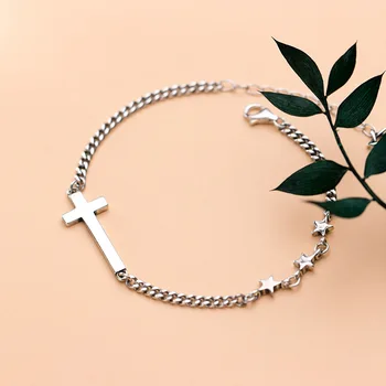 Cross Bracelets 100% Real 925 Silver Jewelry Star Bangle Boho Vintage Minimalism Indian Jewelry Punk Bangles for Women
Cross Bracelets 100% Real 925 Silver Jewelry Star Bangle Boho Vintage Minimalism Indian Jewelry Punk Bangles for Women