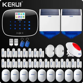 

W193 3G 4G WIFI PSTN GSM Home Burglar LCD Touch Screen Alarm Home Security Alarm System Outdoor Motion Sensor Solar Siren