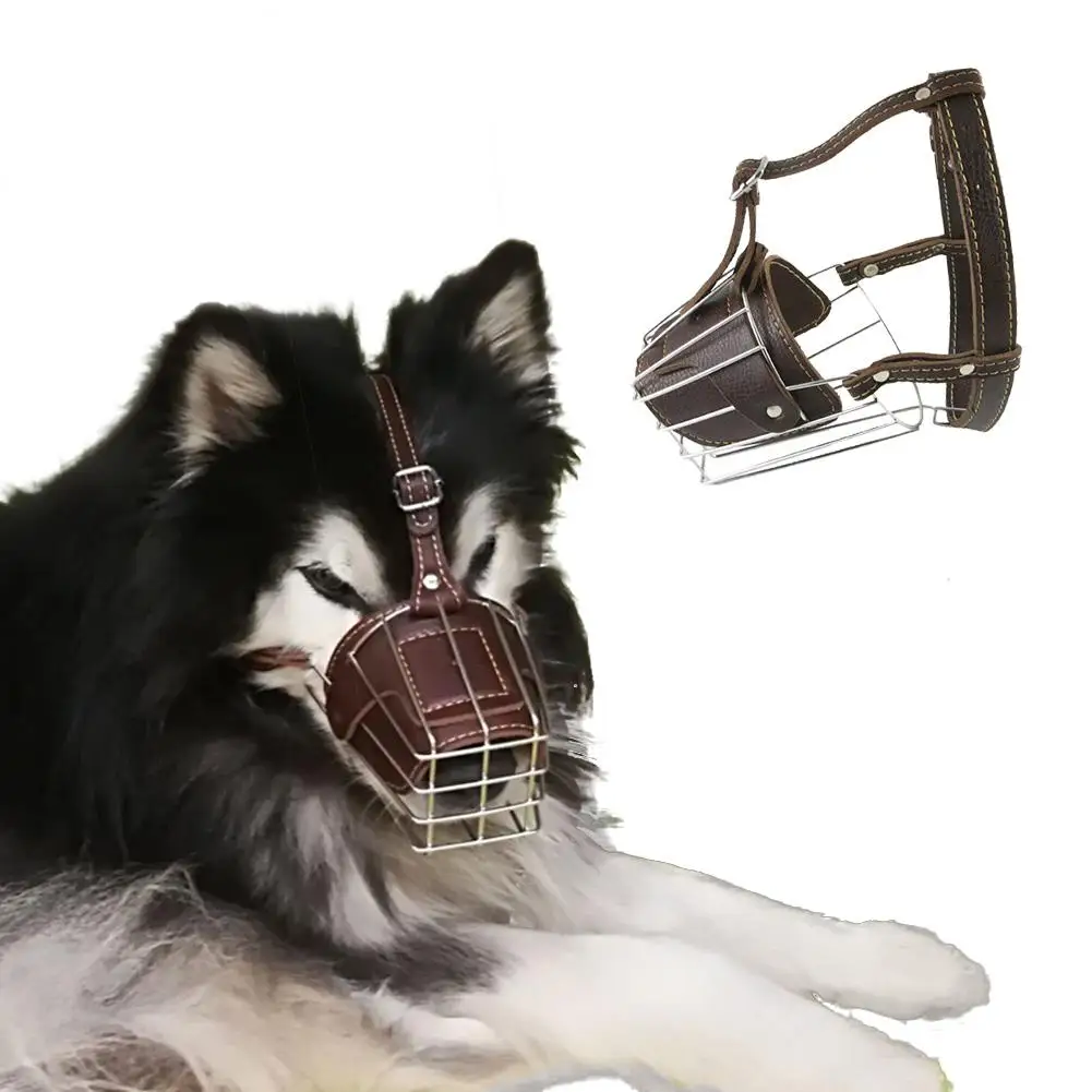 Stainless Steel Dog Muzzle Adjustable Leather Dog Mask Mouth Cover Outdoor Anti Biting Stop Chewing Barking For Medium Large Dog
Stainless Steel Dog Muzzle Adjustable Leather Dog Mask Mouth Cover Outdoor Anti Biting Stop Chewing Barking For Medium Large Dog