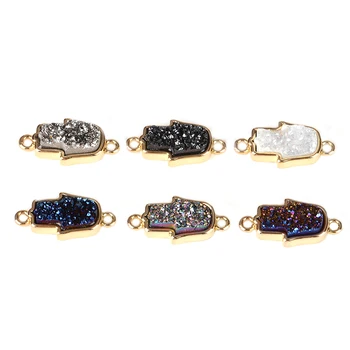 1pcs New Arrival Metal Alloy Natural Druzy Stone Jewelry Findings Palm Connectors Components
1pcs New Arrival Metal Alloy Natural Druzy Stone Jewelry Findings Palm Connectors Components
