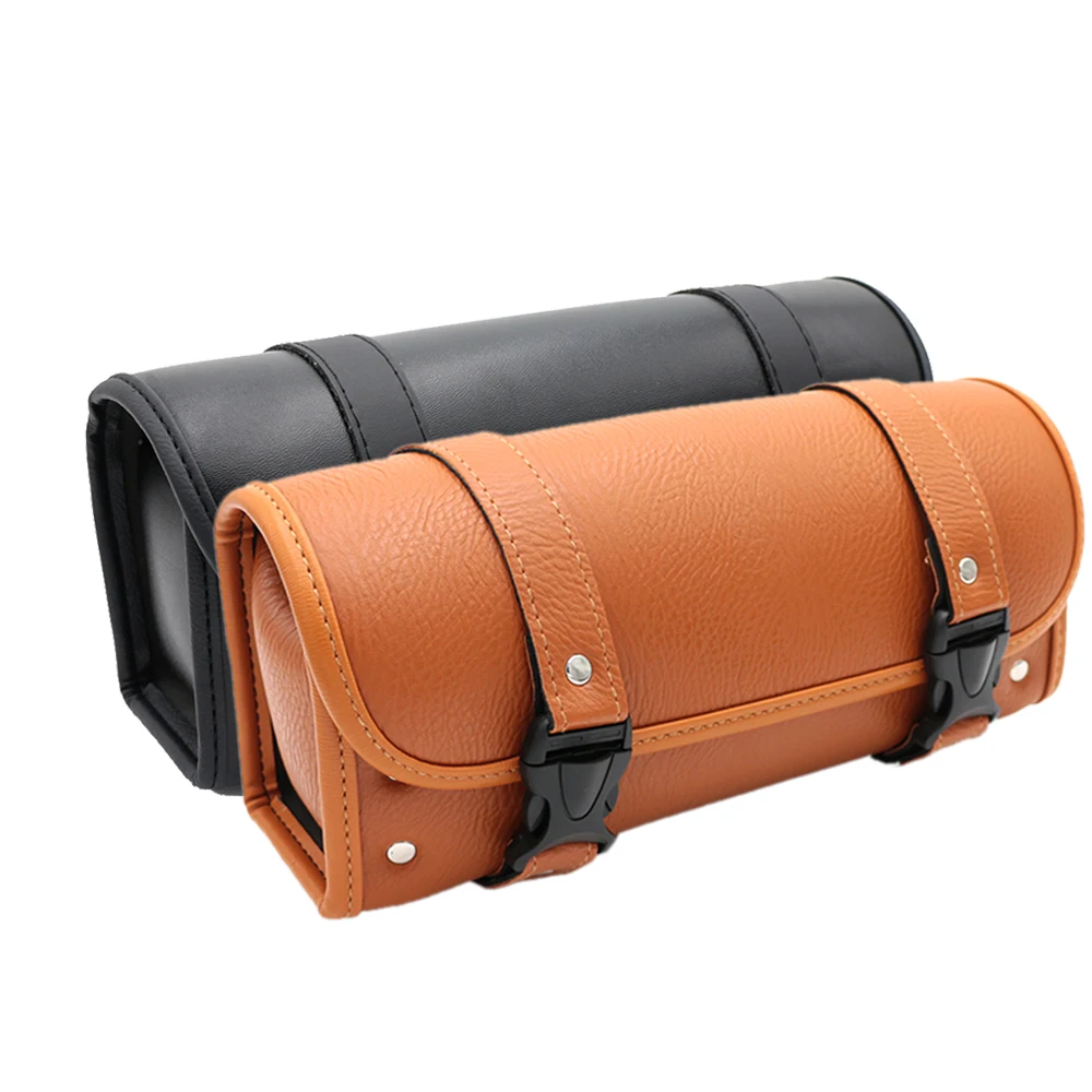 

Motorcycle PU Leather Tool Bag Handlebar Sissy Bar Saddlebag Roll Barrel For Harley Sportster Cruiser Chopper Bobber Softail