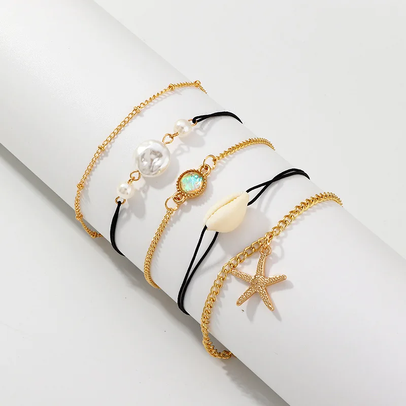 Beach Style Natural Shell Starfish Pearl Charm Bracelet Set Bohemian Bracelets & Bangles
Beach Style Natural Shell Starfish Pearl Charm Bracelet Set Bohemian Bracelets & Bangles