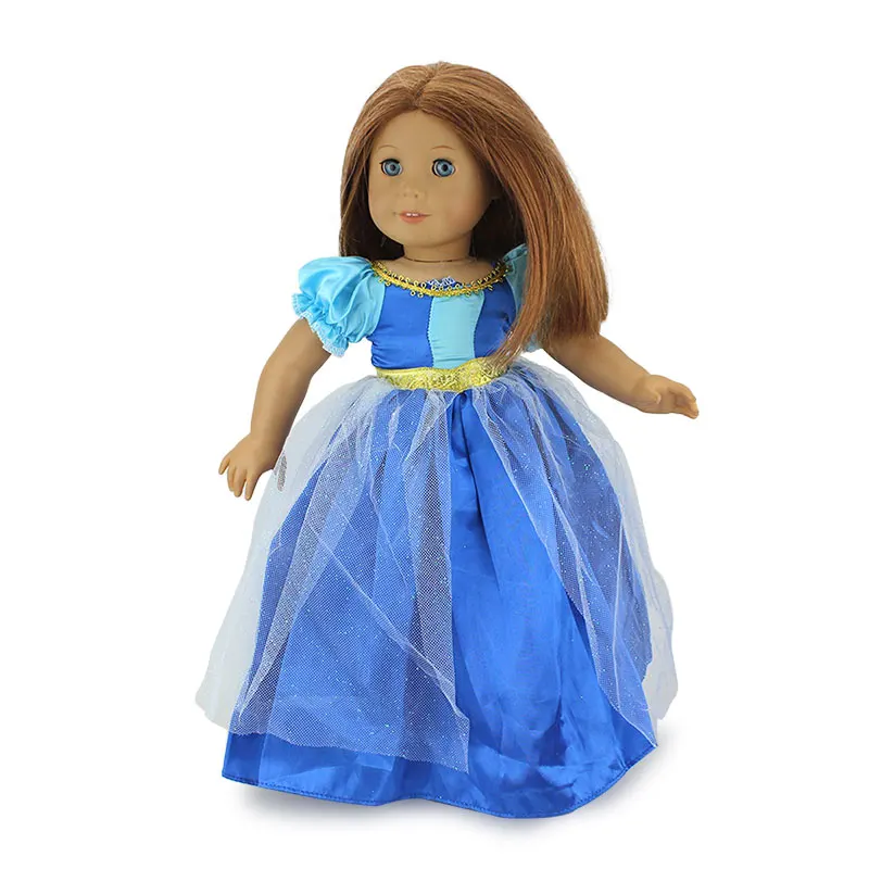 Фото Платье синего цвета американская кукла для девочек 18 дюймов принцессы лучший