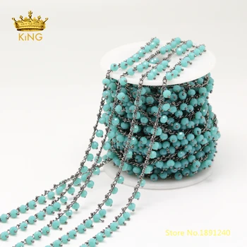 5meters Bulk Glass Chains Jewelry for Necklace,3x4mm Sky Blue Color Faceted Rondelle Glass Plated Gunmetal Copper Chains LS54
5meters Bulk Glass Chains Jewelry for Necklace,3x4mm Sky Blue Color Faceted Rondelle Glass Plated Gunmetal Copper Chains LS54