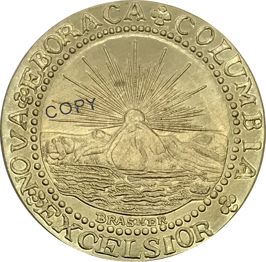 United States 1787 Coin New York and Related Issues Brasher Doubloons EB on Breast Brass Copy Coins
United States 1787 Coin New York and Related Issues Brasher Doubloons EB on Breast Brass Copy Coins