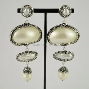 New 4Pairs Bohemian handmade pave rhinestone freshwater pearl beads tassel Charms dangle earrings for women jewelry
New 4Pairs Bohemian handmade pave rhinestone freshwater pearl beads tassel Charms dangle earrings for women jewelry