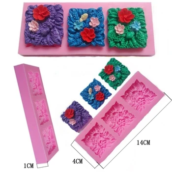 3 hole square flower silicone mold fondant soap molds DIY Mold Chocolate Baking Non-stick Gift Pudding Pastry Mould Tools 50-66 
3 hole square flower silicone mold fondant soap molds DIY Mold Chocolate Baking Non-stick Gift Pudding Pastry Mould Tools 50-66