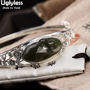 Uglyless 100% Real 925 Sterling Silver Flower Bangles for Women Thai Silver Hollow Wide Bangle Natural Jade Floral Fine Jewelry
Uglyless 100% Real 925 Sterling Silver Flower Bangles for Women Thai Silver Hollow Wide Bangle Natural Jade Floral Fine Jewelry