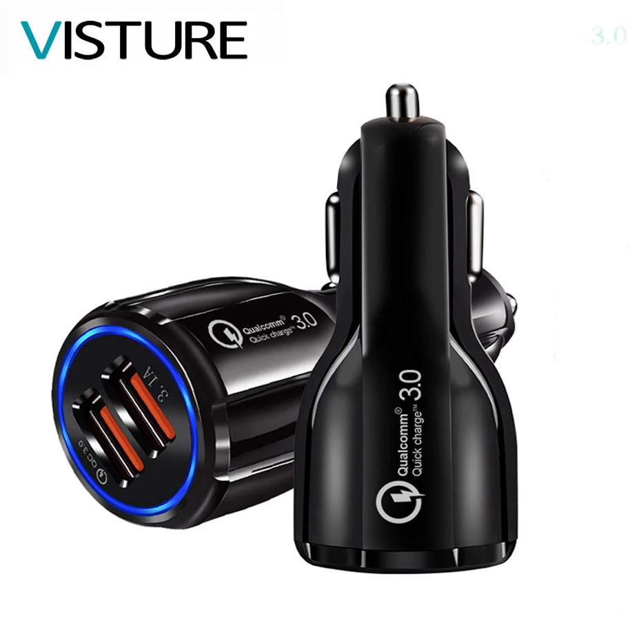 Quick Charge 3.0 Car Charger For Mobile Phone Dual USB Qualcomm QC 3.0 Fast Charging Adapter USB Car Charger Visture BS01
Quick Charge 3.0 Car Charger For Mobile Phone Dual USB Qualcomm QC 3.0 Fast Charging Adapter USB Car Charger Visture BS01
