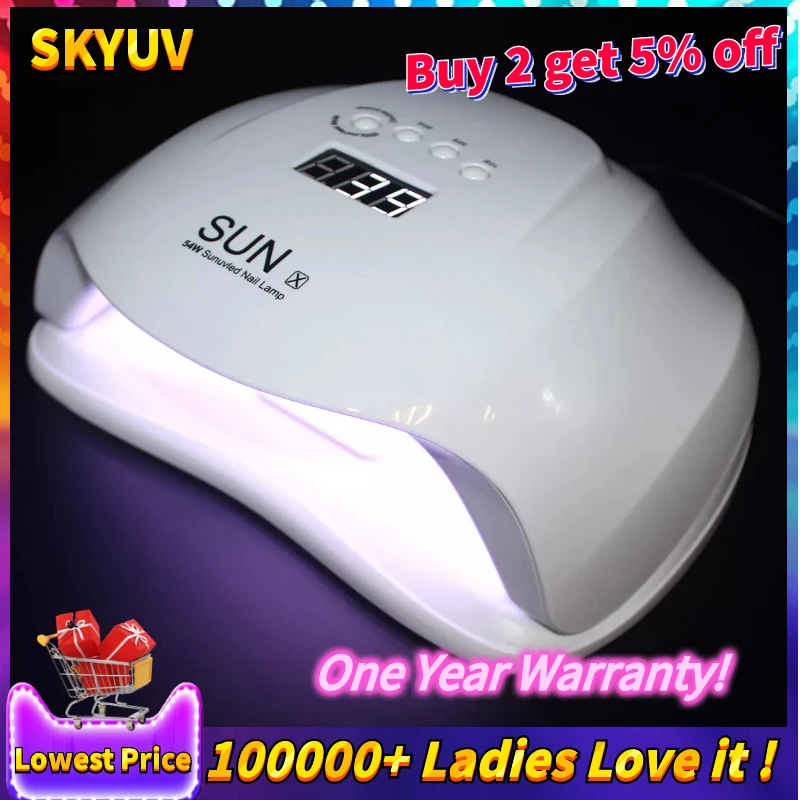 SUNX Plus 54W UV LED Nail Dryer SUN Polish Lamp Nail Gel for Curing Manicure Light Nail Art Tool Automatic Sensor
SUNX Plus 54W UV LED Nail Dryer SUN Polish Lamp Nail Gel for Curing Manicure Light Nail Art Tool Automatic Sensor
