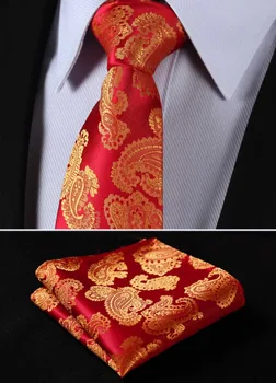 TF339D Gold Red 3.4" 100%Silk Wedding Jacquard Woven Men Tie Necktie Pocket Square Handkerchief Set Suit
TF339D Gold Red 3.4" 100%Silk Wedding Jacquard Woven Men Tie Necktie Pocket Square Handkerchief Set Suit