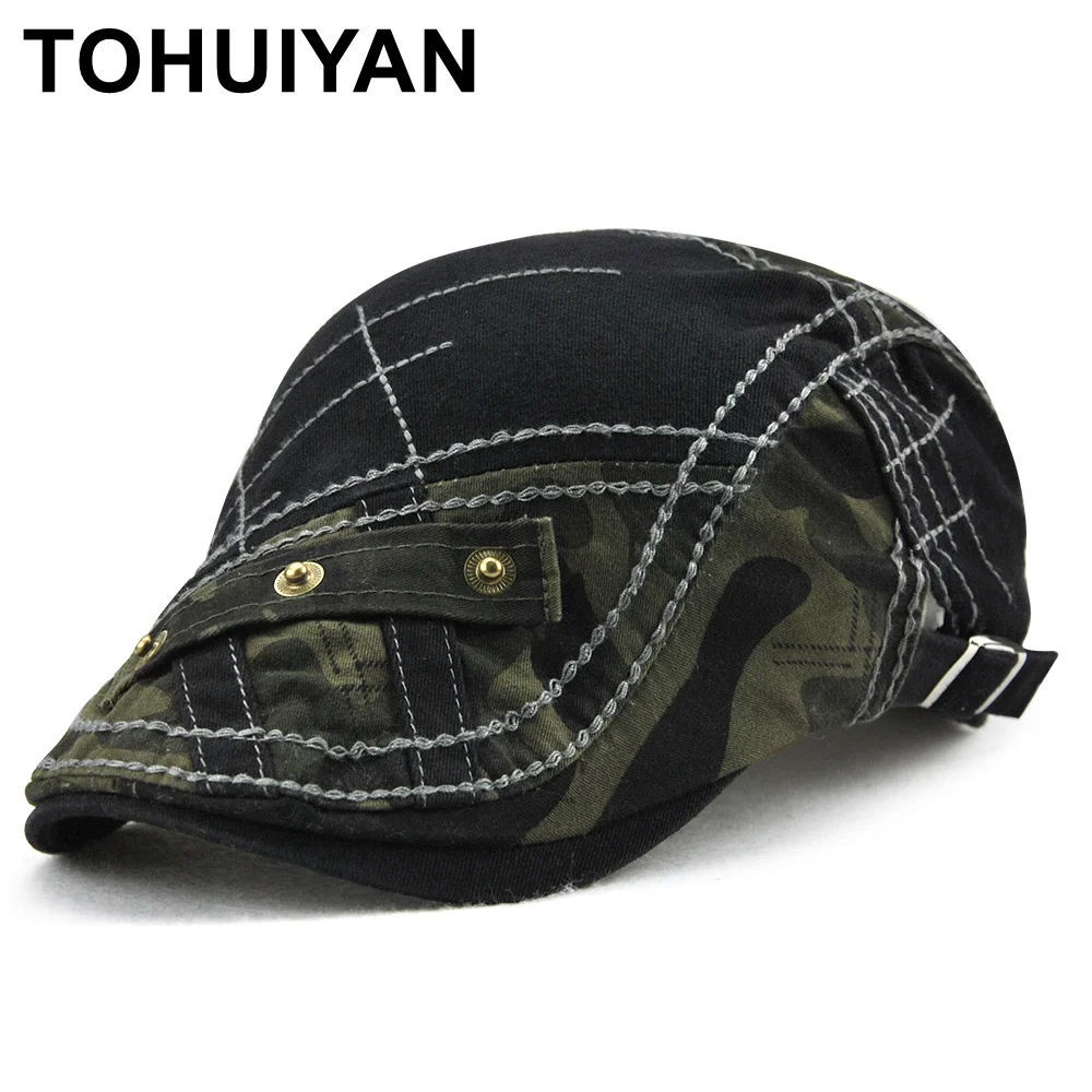TOHUIYAN Camo Patchwork Newsboy Caps Men Duckbill Visor Beret Hat Vintage Cotton Boina Chapeau Baker Driving Hats Male Flat Caps
TOHUIYAN Camo Patchwork Newsboy Caps Men Duckbill Visor Beret Hat Vintage Cotton Boina Chapeau Baker Driving Hats Male Flat Caps