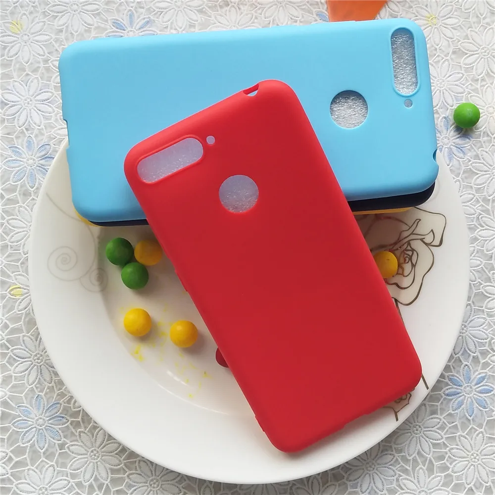 Простые однотонные мягкие чехлы из ТПУ для Huawei Honor 7A Pro Macarons цветные силиконовые