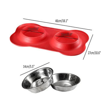 Stainless Steel Pet Bowl Silicone Bone Pet Bowl With No Spill Non-Skid Pet Puppy Cat Food 
Stainless Steel Pet Bowl Silicone Bone Pet Bowl With No Spill Non-Skid Pet Puppy Cat Food