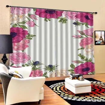 Customized size Luxury Blackout 3D Window Curtains For Living Room print with flower curtains Drapes Cortinas
Customized size Luxury Blackout 3D Window Curtains For Living Room print with flower curtains Drapes Cortinas