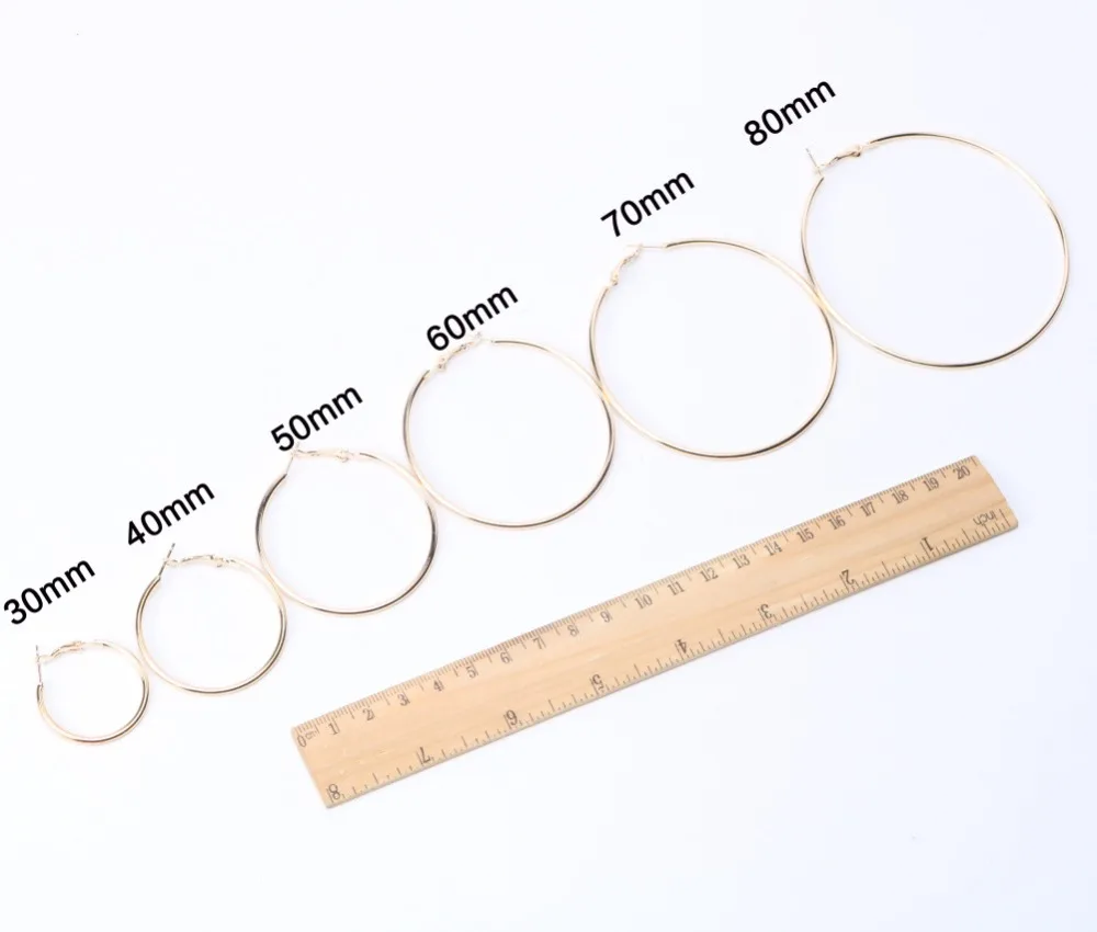 3/4/5/6/7/8/9/10cm Metal Large Round Hoop Earring Big Circle Smooth Earrings Women Fashion Jewelry Party Wedding Gold Silver
3/4/5/6/7/8/9/10cm Metal Large Round Hoop Earring Big Circle Smooth Earrings Women Fashion Jewelry Party Wedding Gold Silver