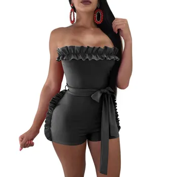 Strapless Shorts Ruffles Romper Women Backless Sexy Bodysuit Skinny Solid Color Slash Neck Short Jumpsuit
Strapless Shorts Ruffles Romper Women Backless Sexy Bodysuit Skinny Solid Color Slash Neck Short Jumpsuit