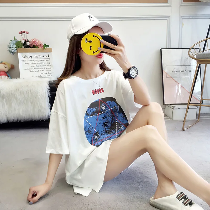 ZXQJ Short-sleeved T-shirt Women's New Summer Dress of 2019 Chaos ins Korean Edition Student Loose Cotton Half-sleeve Clothes 
ZXQJ Short-sleeved T-shirt Women's New Summer Dress of 2019 Chaos ins Korean Edition Student Loose Cotton Half-sleeve Clothes
