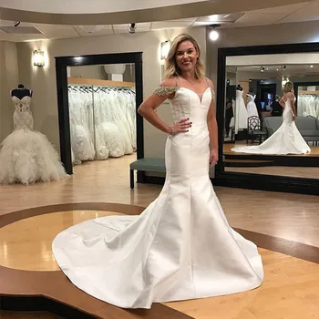 Mermaid Wedding Dress 2020 Off the Shoulder Ruffles Sweep Train Satin Vestido De Novia Buttons robe de soiree
Mermaid Wedding Dress 2020 Off the Shoulder Ruffles Sweep Train Satin Vestido De Novia Buttons robe de soiree