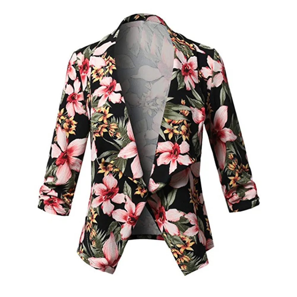 Women Three Quarter Sleeve Plus Open Front Short Floral Cardigan Suit Jacket Bohemian style Ladies Work Coat chamarras de mujer
Women Three Quarter Sleeve Plus Open Front Short Floral Cardigan Suit Jacket Bohemian style Ladies Work Coat chamarras de mujer