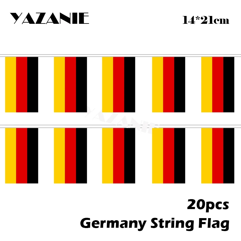 YAZANIE 14*21cm 20PCS Small Germany Country Flag Deutschland String Flags for Office School Library Shopping Mall Decoration
YAZANIE 14*21cm 20PCS Small Germany Country Flag Deutschland String Flags for Office School Library Shopping Mall Decoration