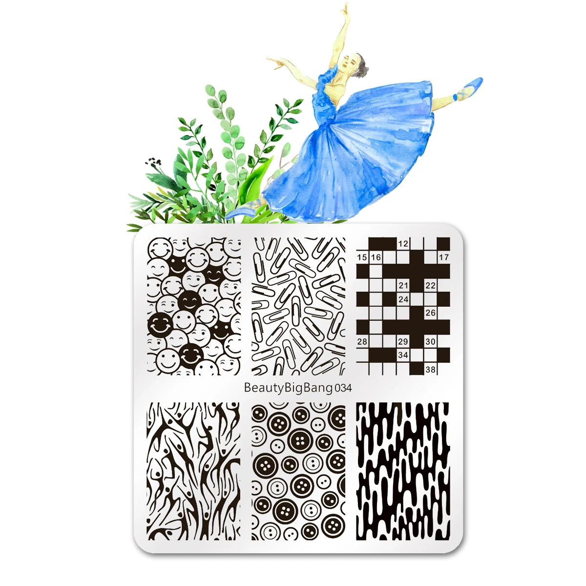 Beautybigbang Stamping Plates 6cm Smile Face Button Block 6 Image Vintage Stainless Steel Nail Art Mold Stencil Template 034
Beautybigbang Stamping Plates 6cm Smile Face Button Block 6 Image Vintage Stainless Steel Nail Art Mold Stencil Template 034